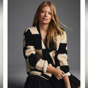 NWOT Moon River Faux Shearling Check Jacket